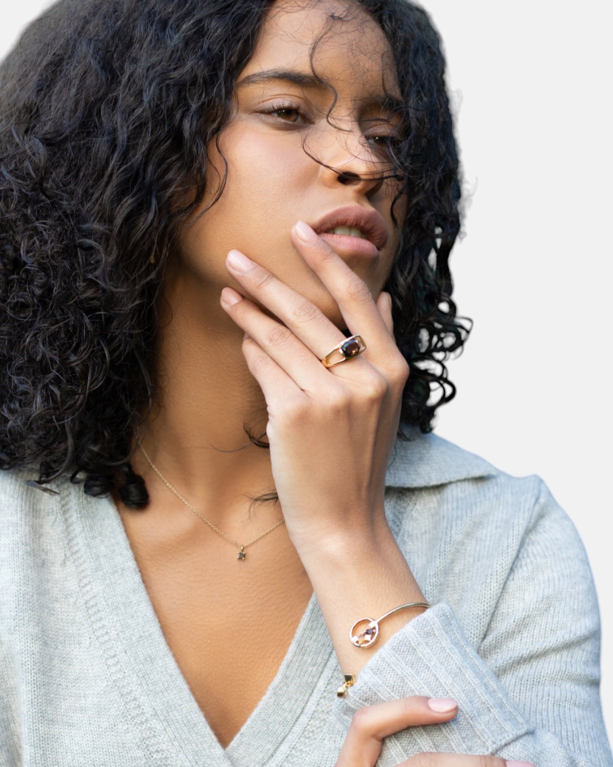 Charming Quartz Ring Smoky Quartz Gold