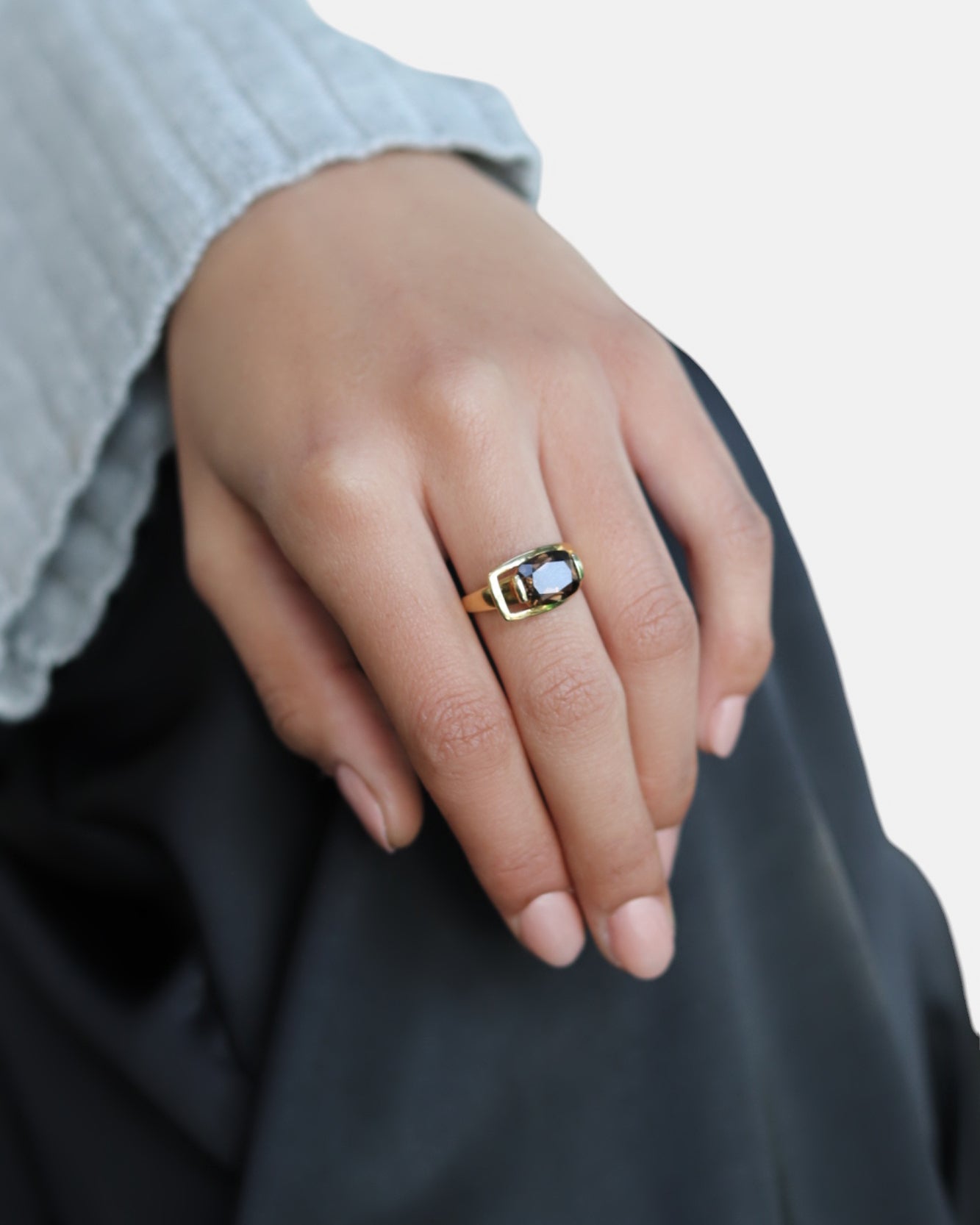 Charming Quartz Ring Smoky Quartz Gold